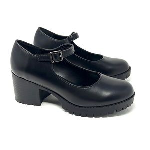 Soda Women’s Black Chunky Heels